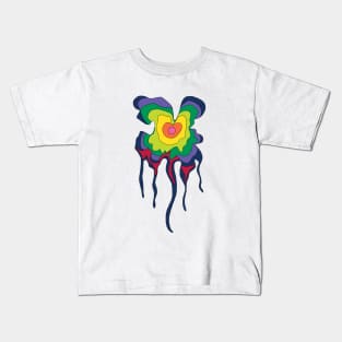 Trippy Drippy Tree Ring Shape Kids T-Shirt